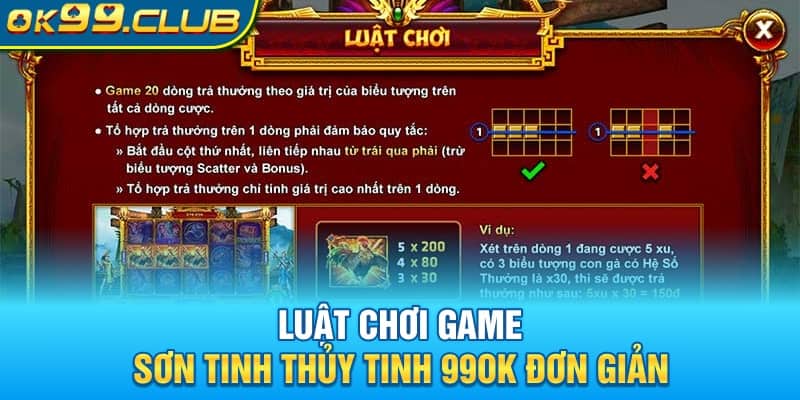 Luật chơi game Sơn Tinh Thủy Tinh 99OK đơn giản 